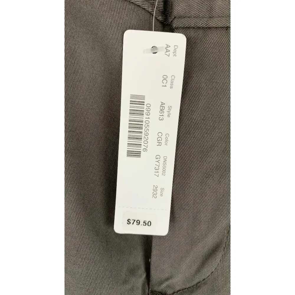 J Crew Mens 250 Skinny Fit Pant Stretch Chino Pants Size 29 x 32 Grey New